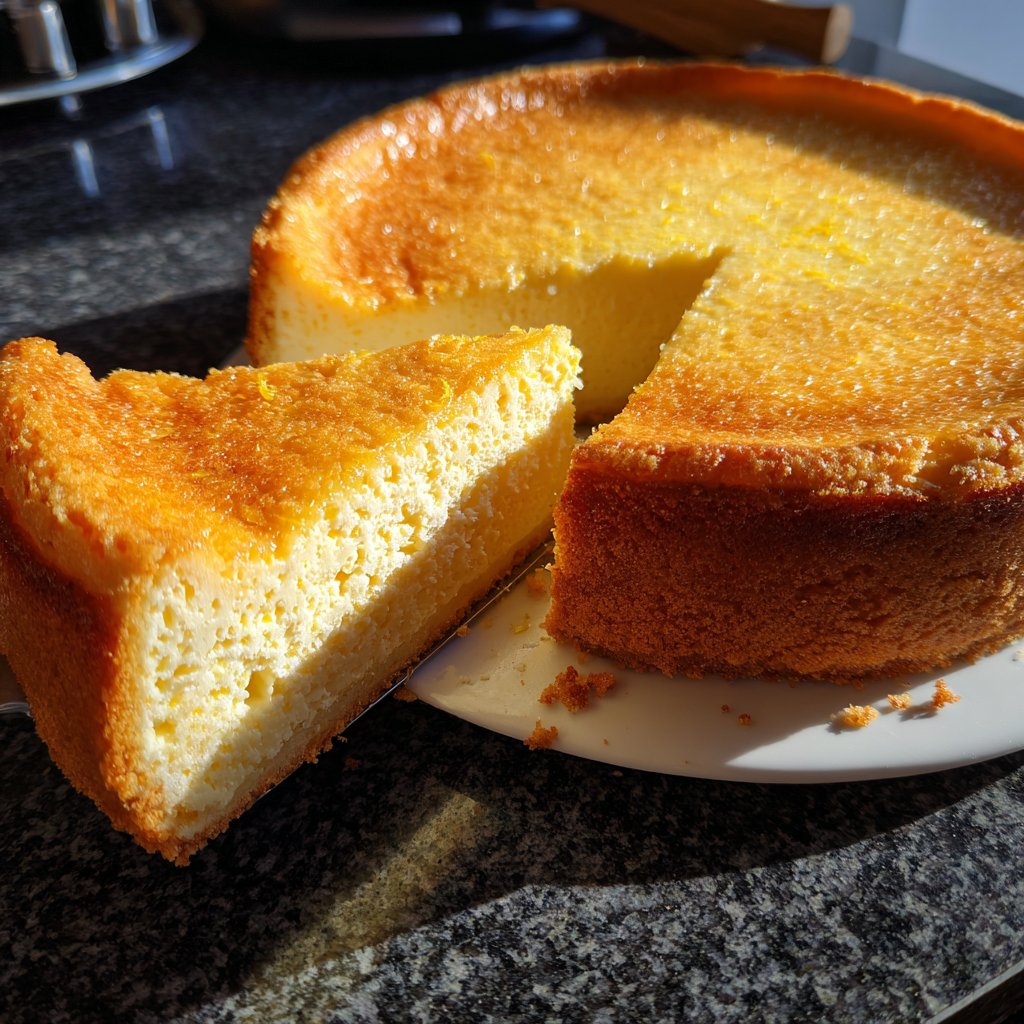 Käsekuchen mit Vanille und Zitronenabrieb