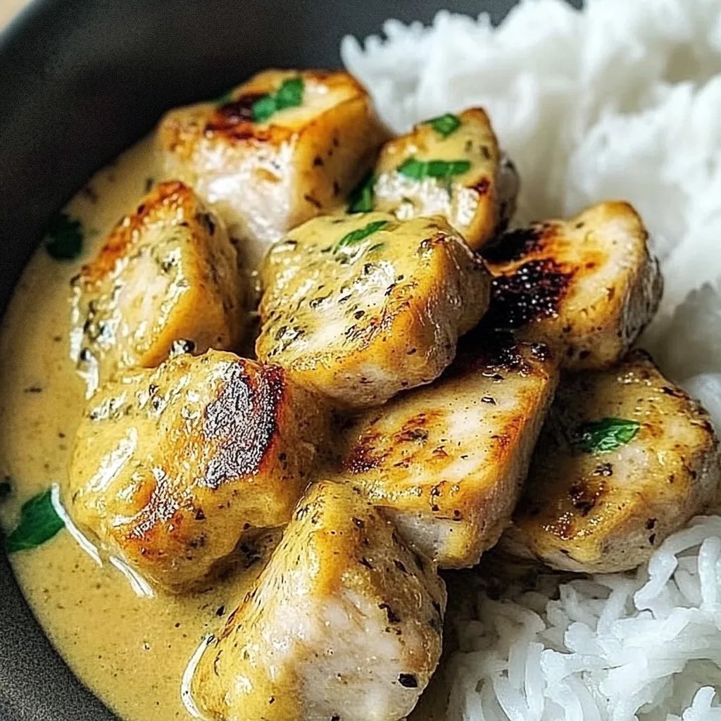 Schnelles Honig Senf Hähnchen mit Reis