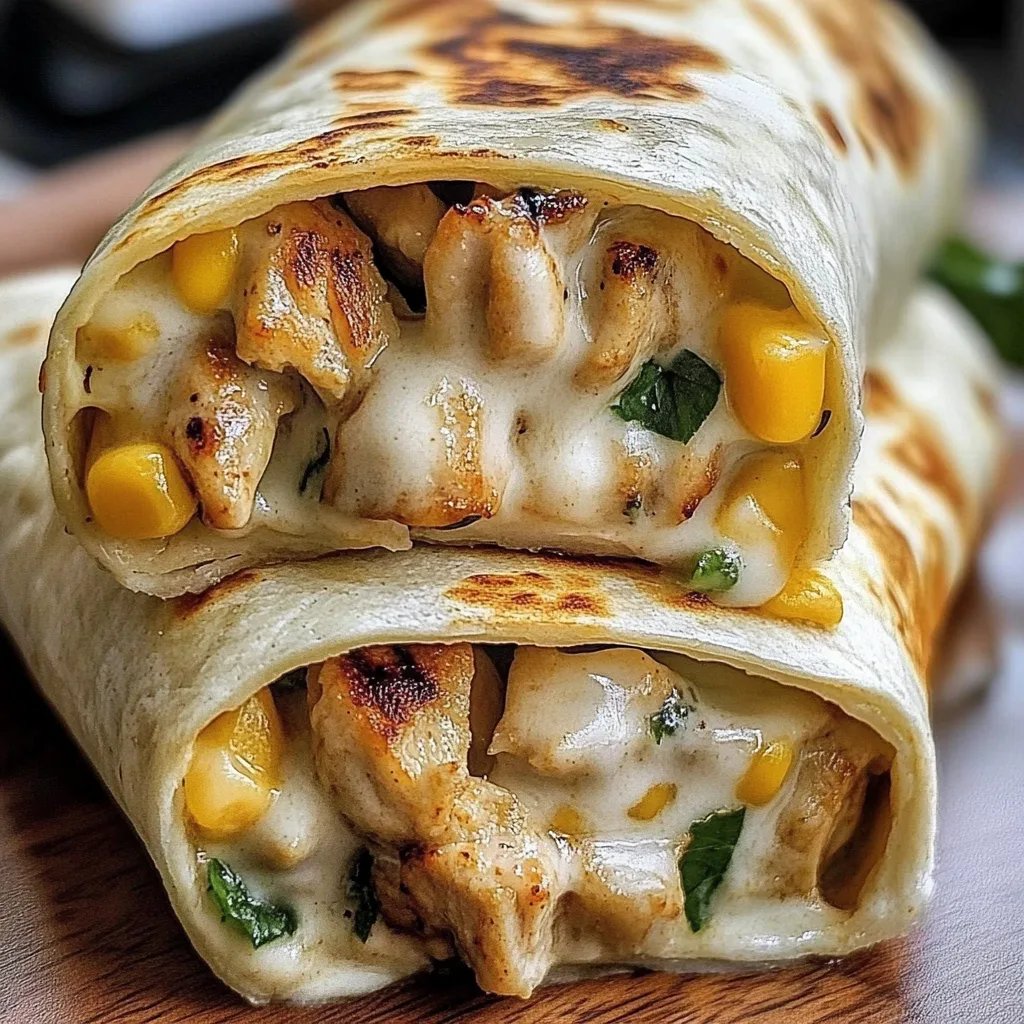 Cheesy Garlic Chicken Wraps