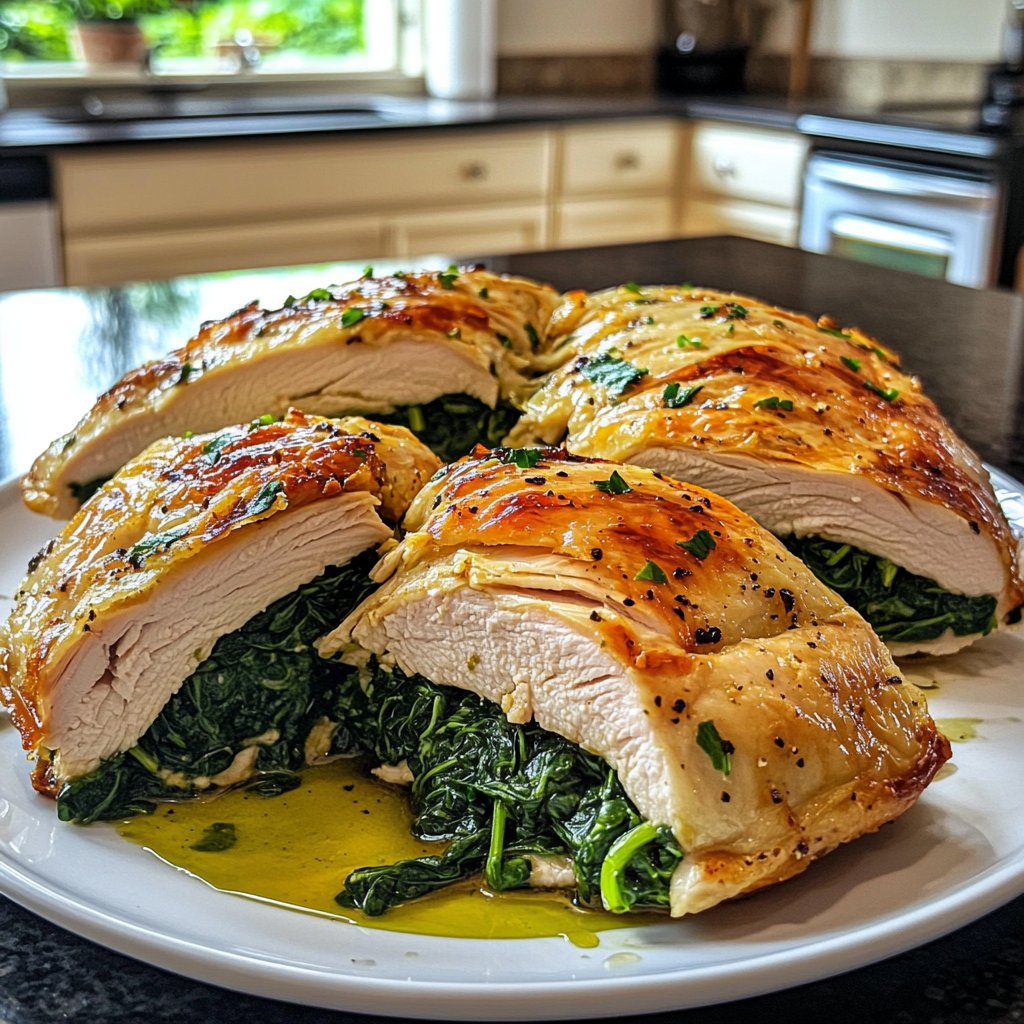 Hähnchenbrust mit Spinat