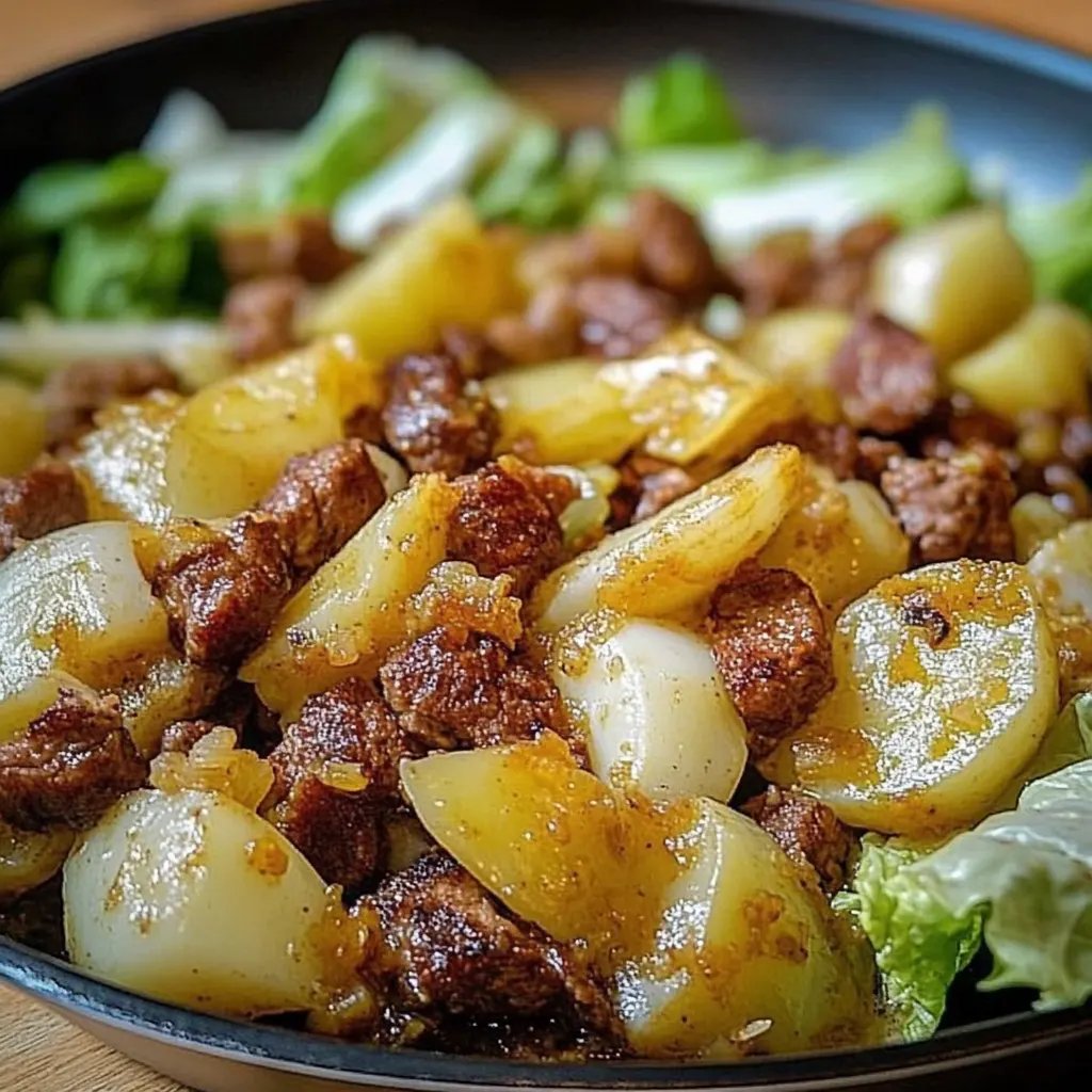 Herzhafte Spitzkohl-Kartoffel-Pfanne mit Hackfleisch