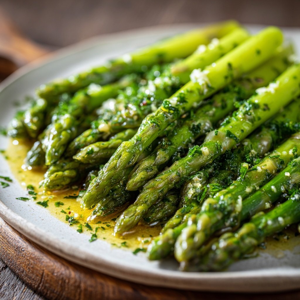 Grüner Spargel Mit Kräuterbutter