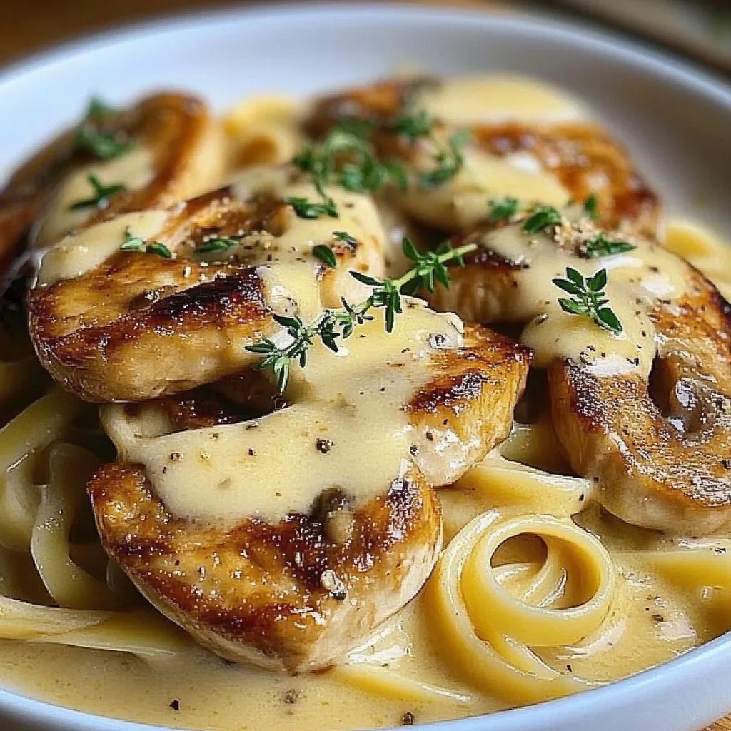 Hähnchenstreifen mit Champignon-Rahmsauce