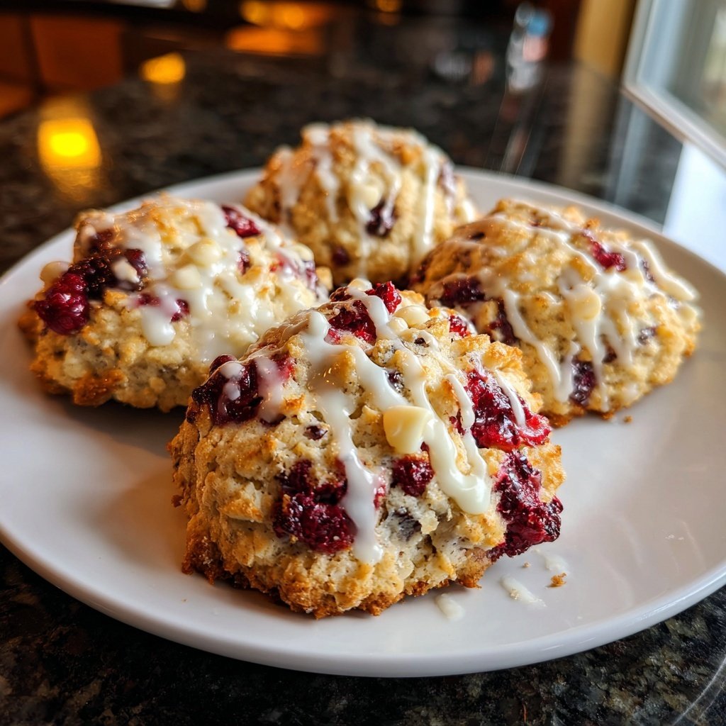 Cookies mit weißer Schokolade und Beeren