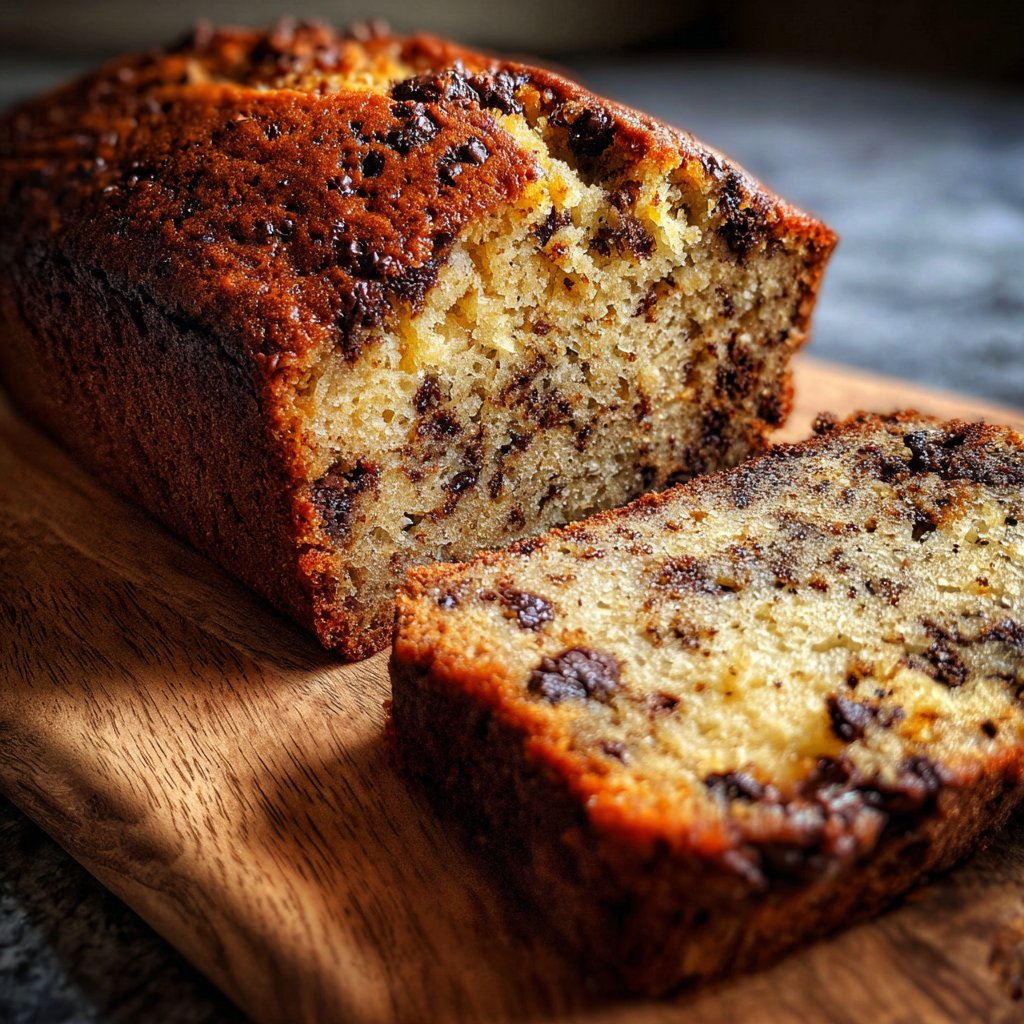Bananenbrot mit Zartbitterschokolade und Orange
