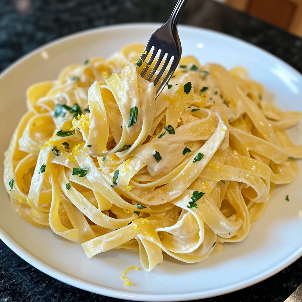 Tagliatelle mit Zitronen-Sahne-Sauce