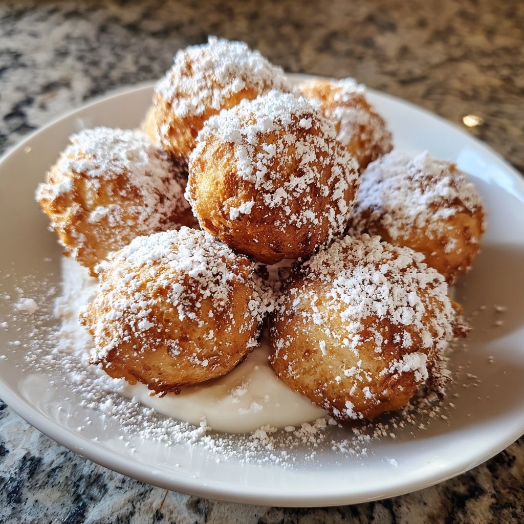 Quarkbällchen mit Vanillejoghurt