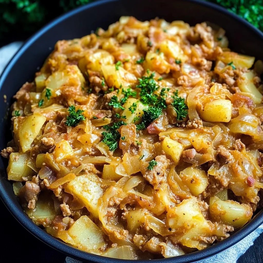 Hackfleisch Kartoffel Pfanne mit Weißkohl