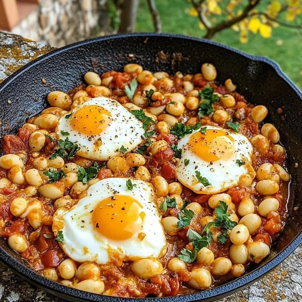 Spanische Bohnen und Eier