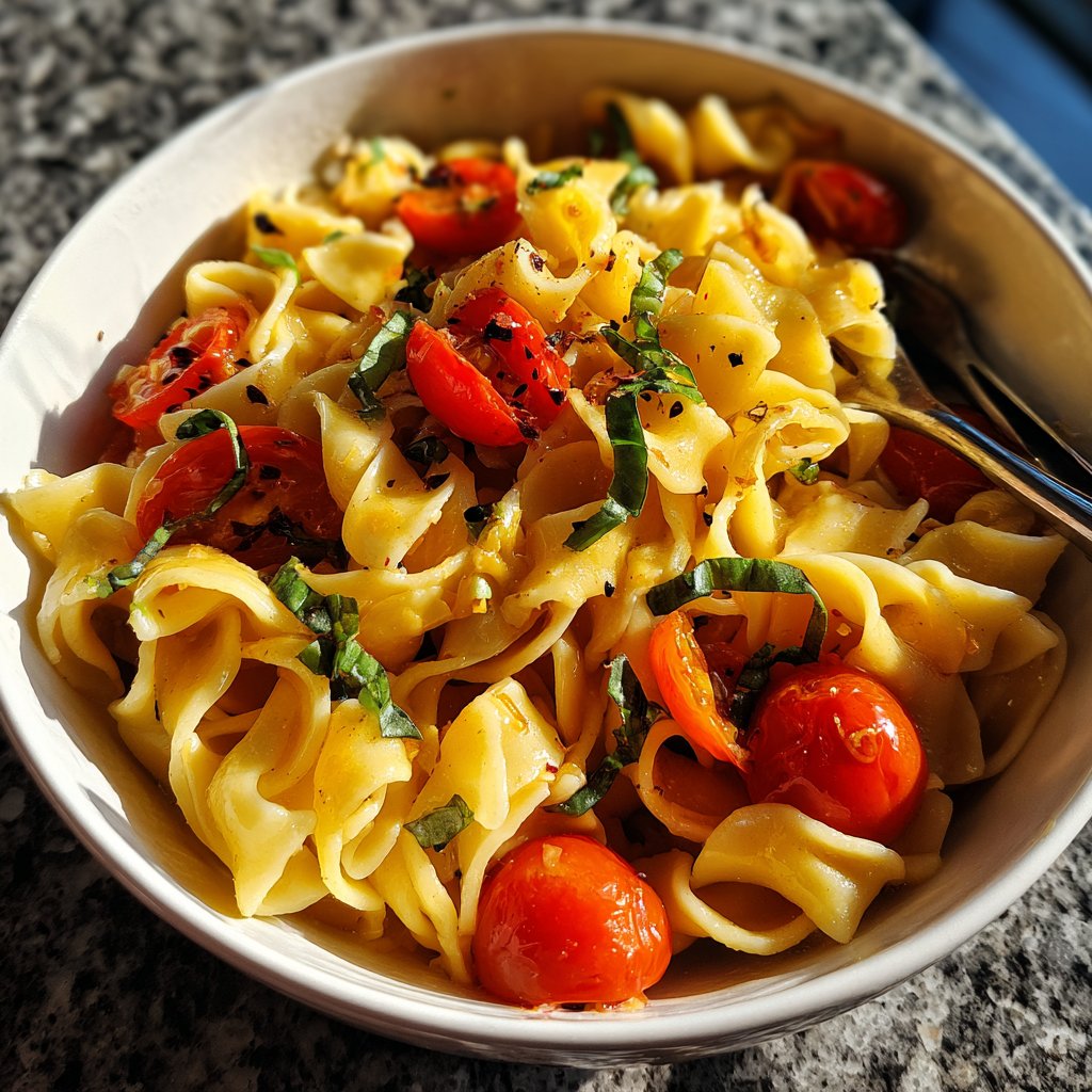 Romantisches Abendessen mit Pasta