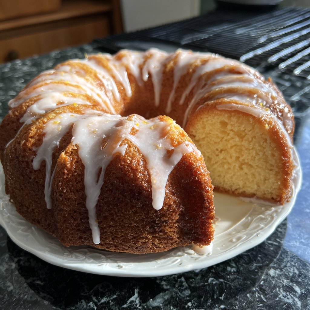 Zitronenkuchen mit Frischkäseglasur