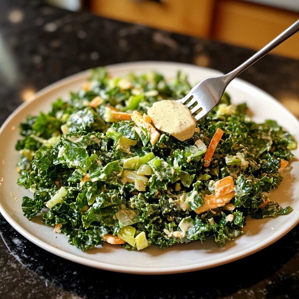 Chopped Kale Power Salad mit Zitronen-Tahini-Dressing